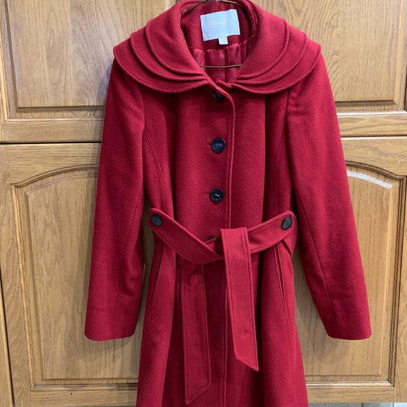 Laundry by Shelli Segal Red Wool Coat - Picture 2 of 8